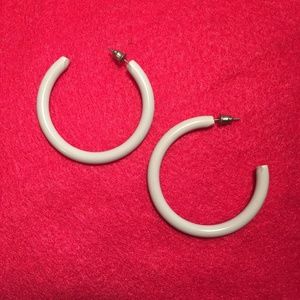 Vintage funky hoops, large ceramic